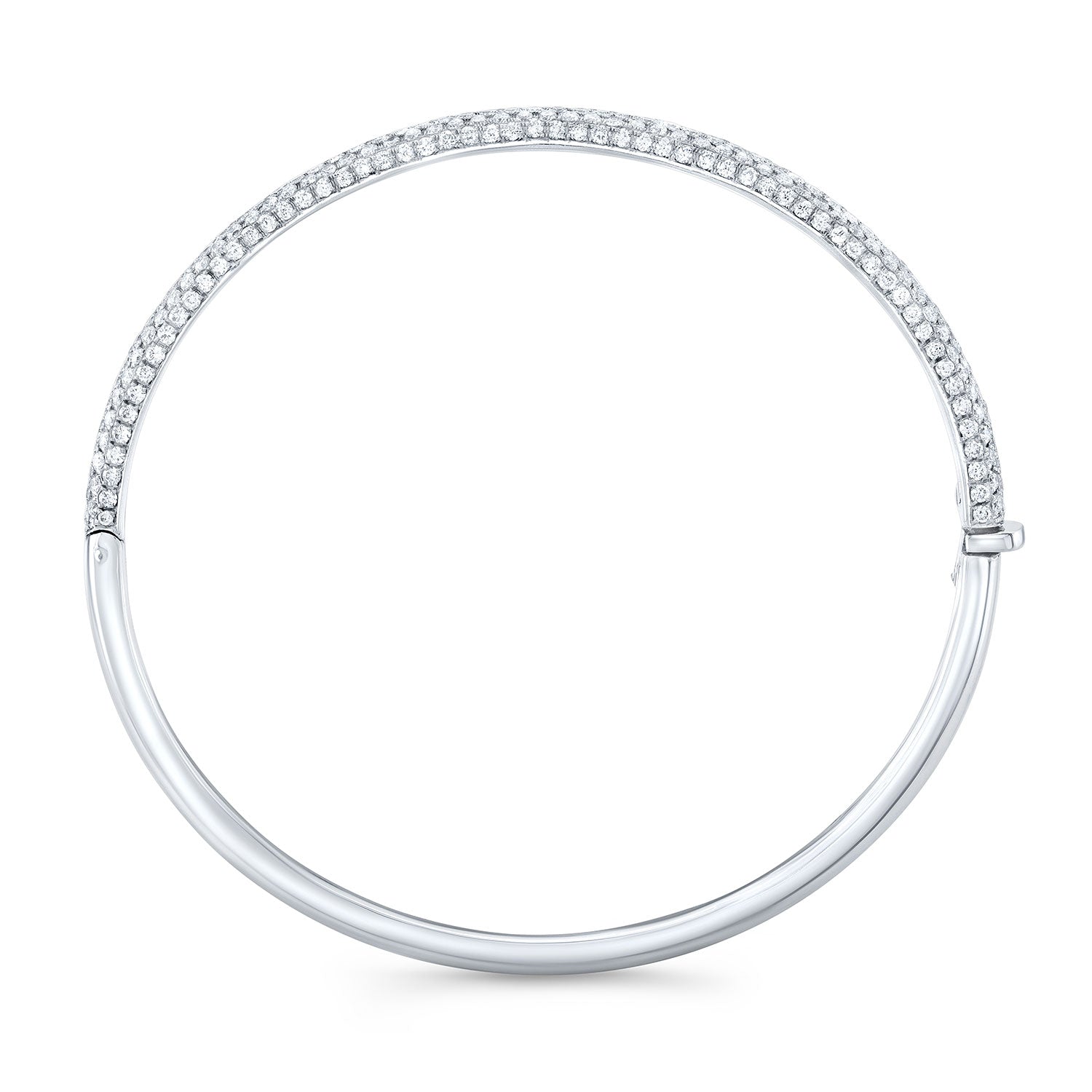Pavé Set Diamond Bangle in Elegant White Gold