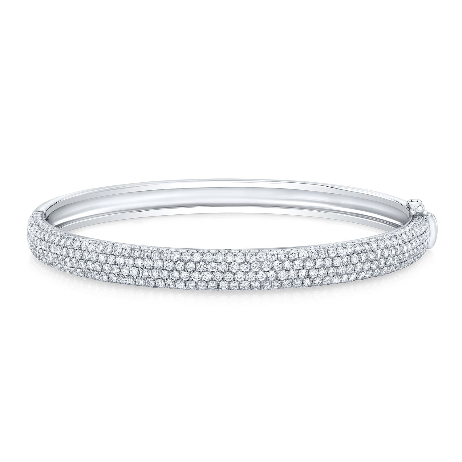 Pavé Set Diamond Bangle in Elegant White Gold