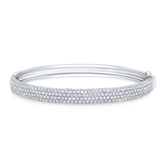 Pavé Set Diamond Bangle in Elegant White Gold