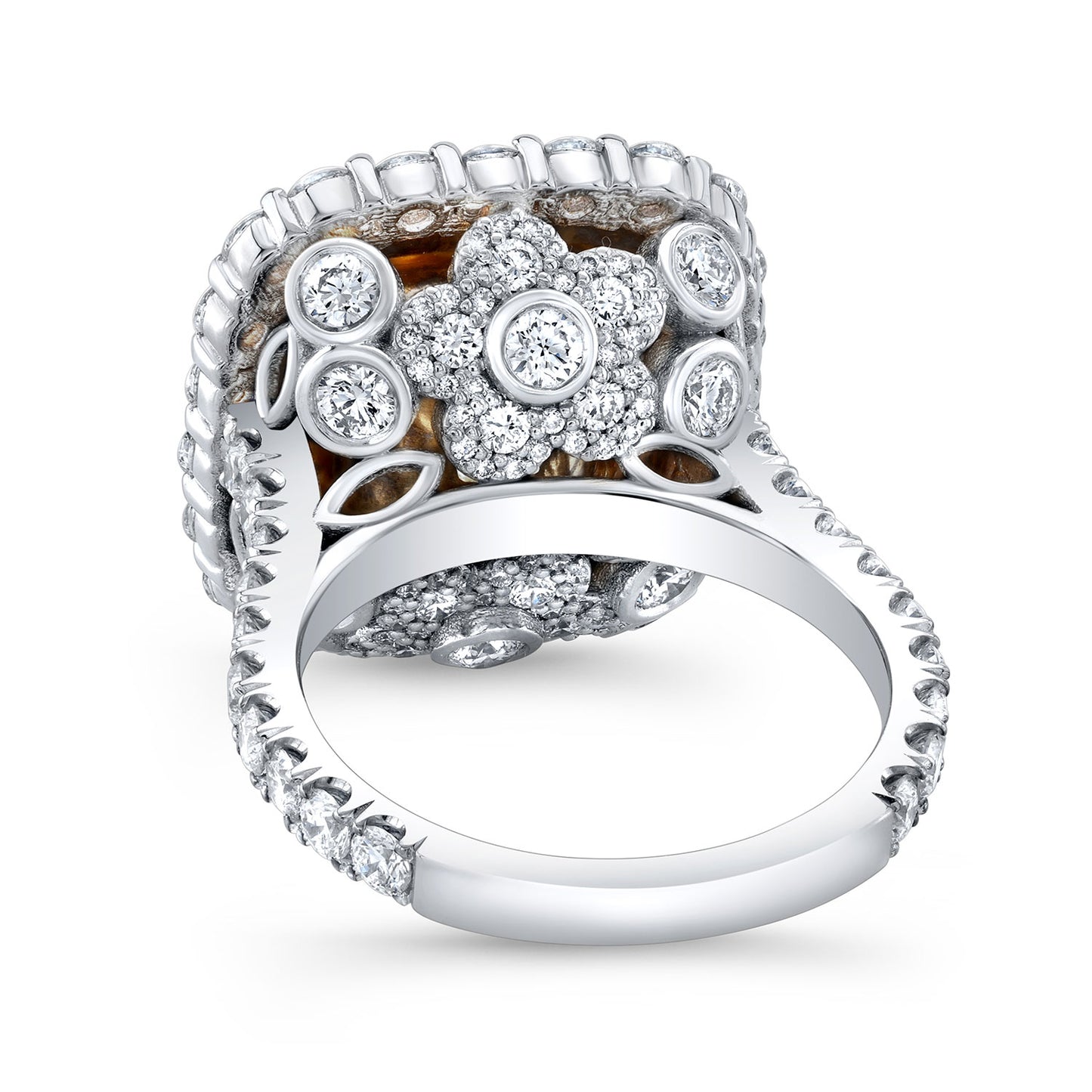 Double Halo Engagement Ring with Radiant Yellow Diamond