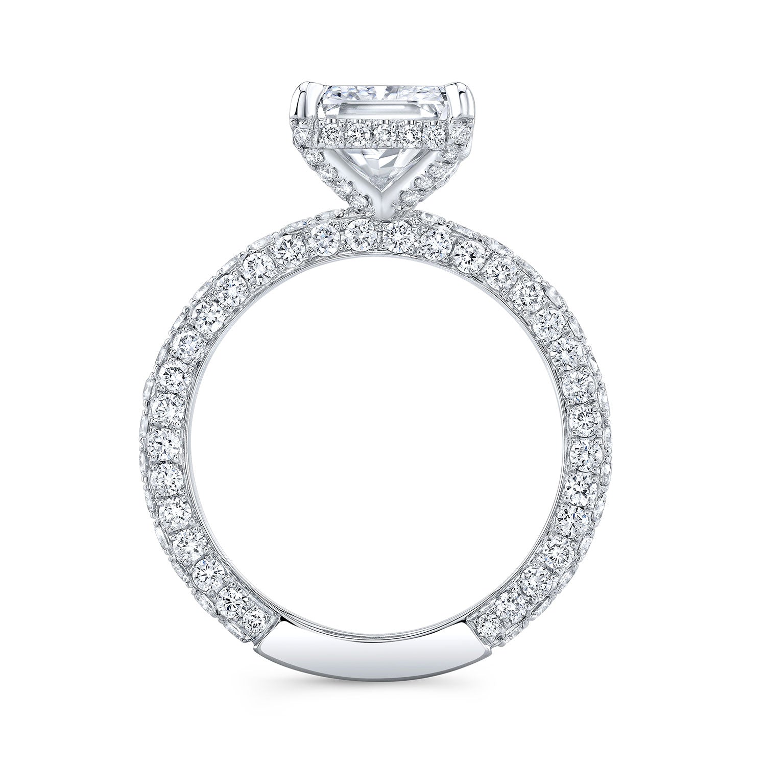 Radiant Diamond Engagement Ring in White Gold with Diamond Accents