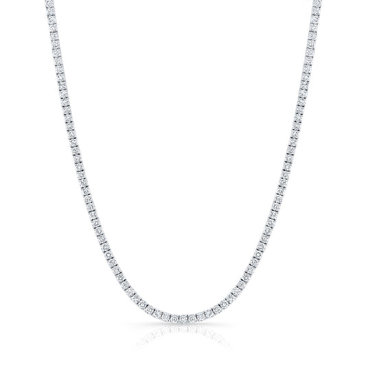 White Gold Tennis Necklace with Sparkling Round Diamonds