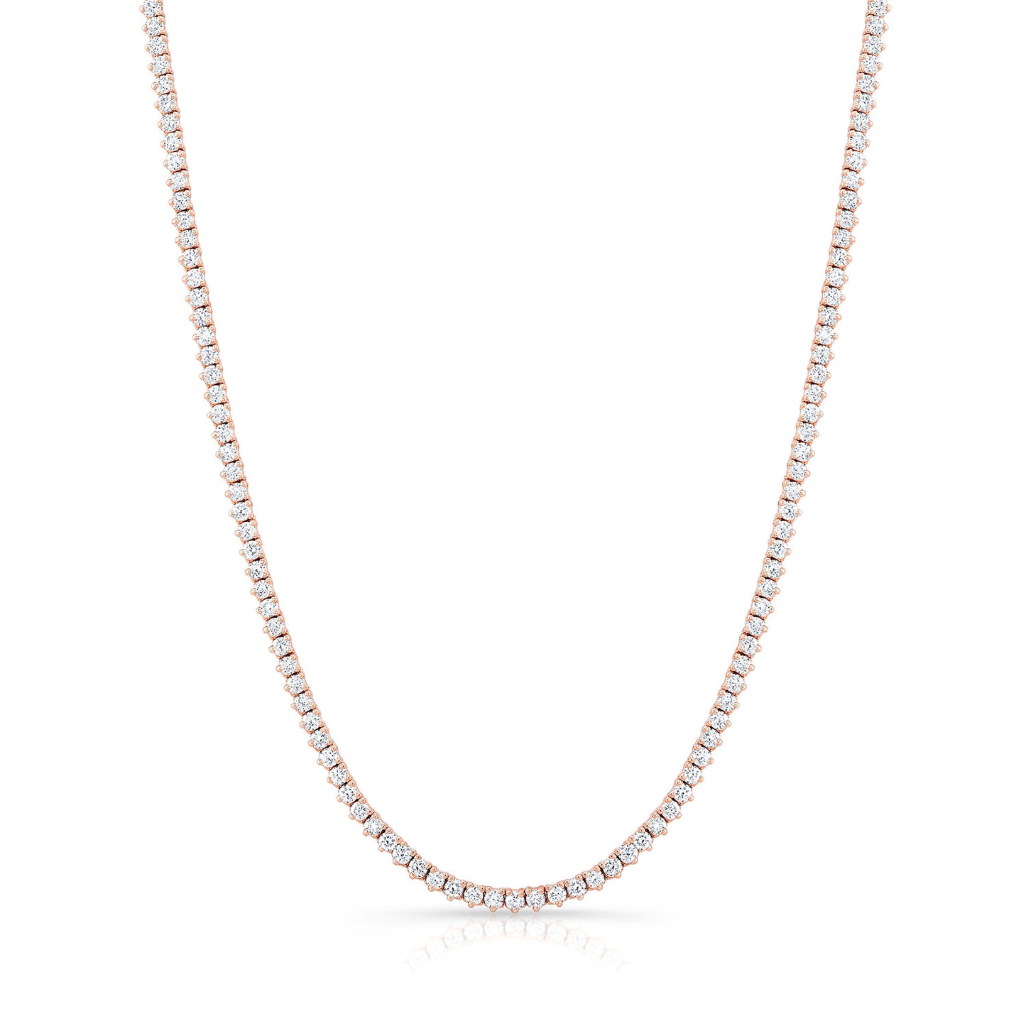 Rose Gold Tennis Necklace with Dazzling White Diamonds