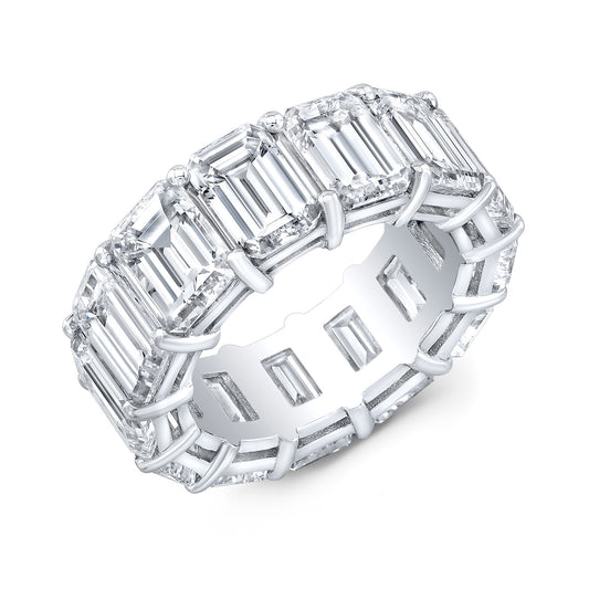 Eternity Wedding Band with Emerald Diamonds in White Gold