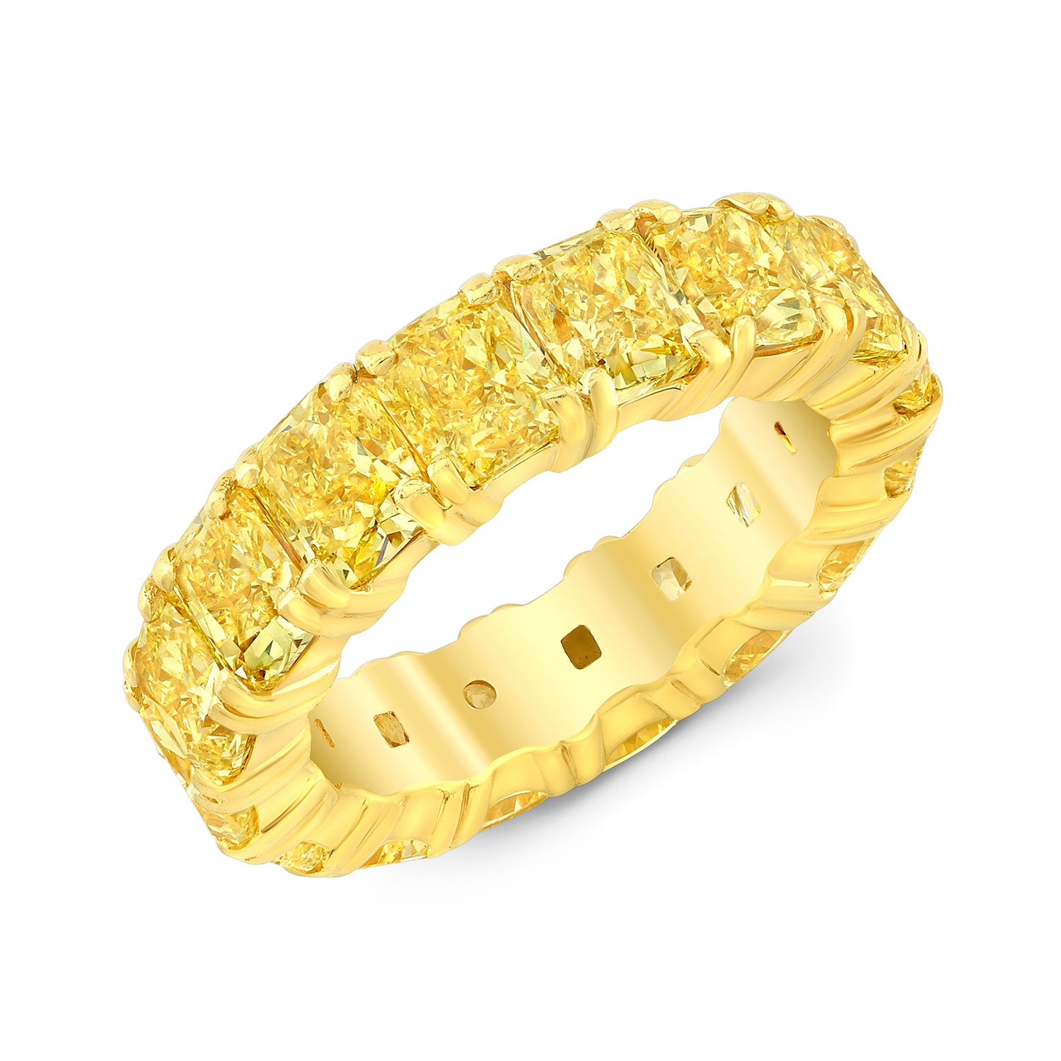 Yellow Gold Eternity Band with Radiant Yellow Diamonds