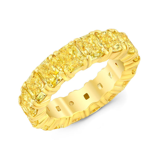 Yellow Gold Eternity Band with Radiant Yellow Diamonds