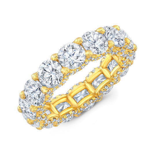 Yellow Gold Eternity Wedding Band with Round Diamonds