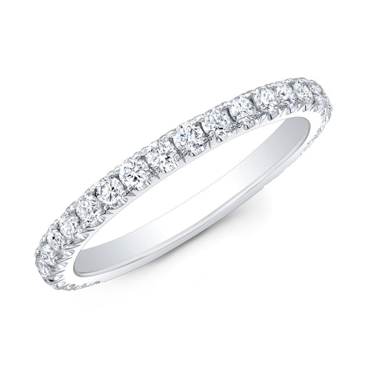 Classic Round Diamond Wedding Band in White Gold