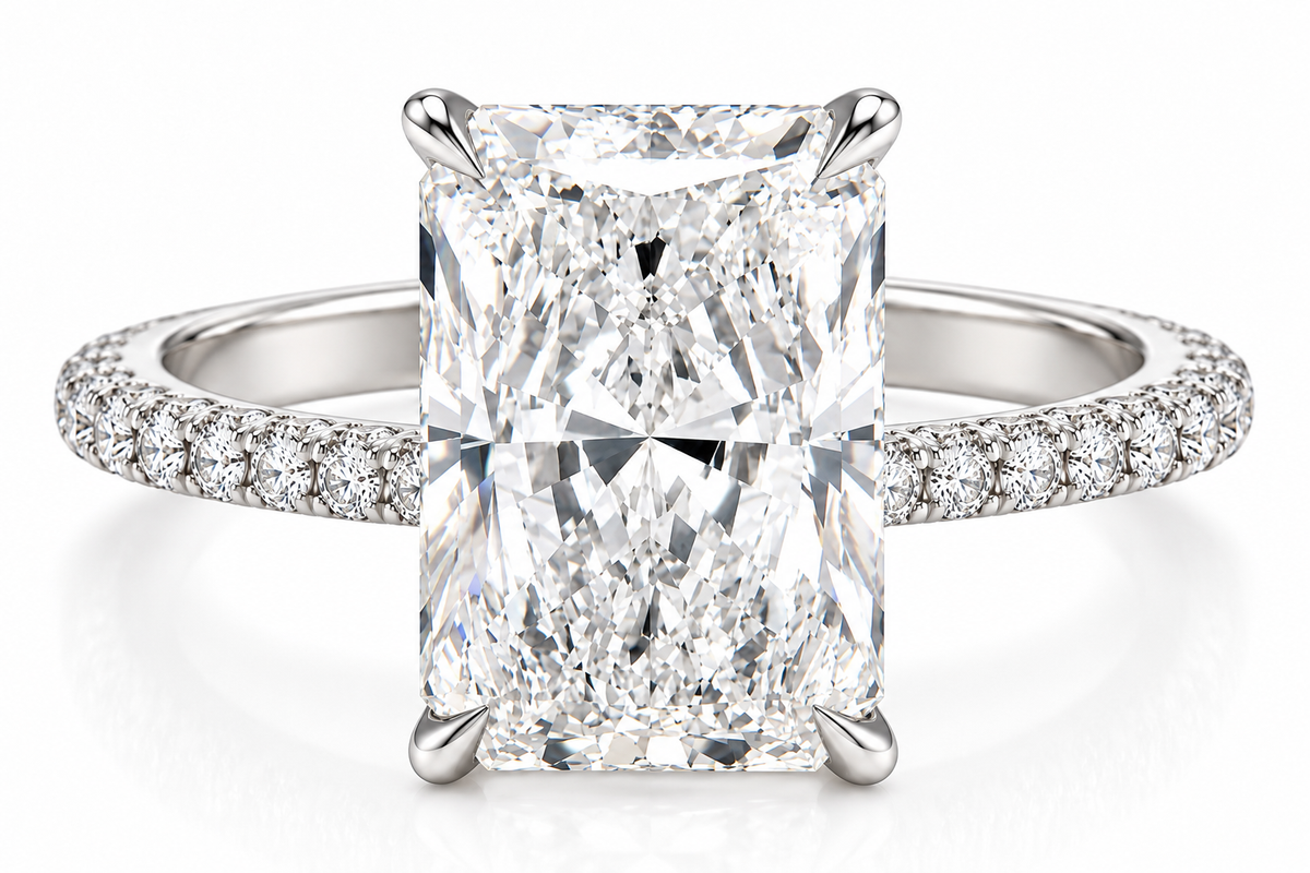 Radiant Cut Diamond Hidden Halo Ring