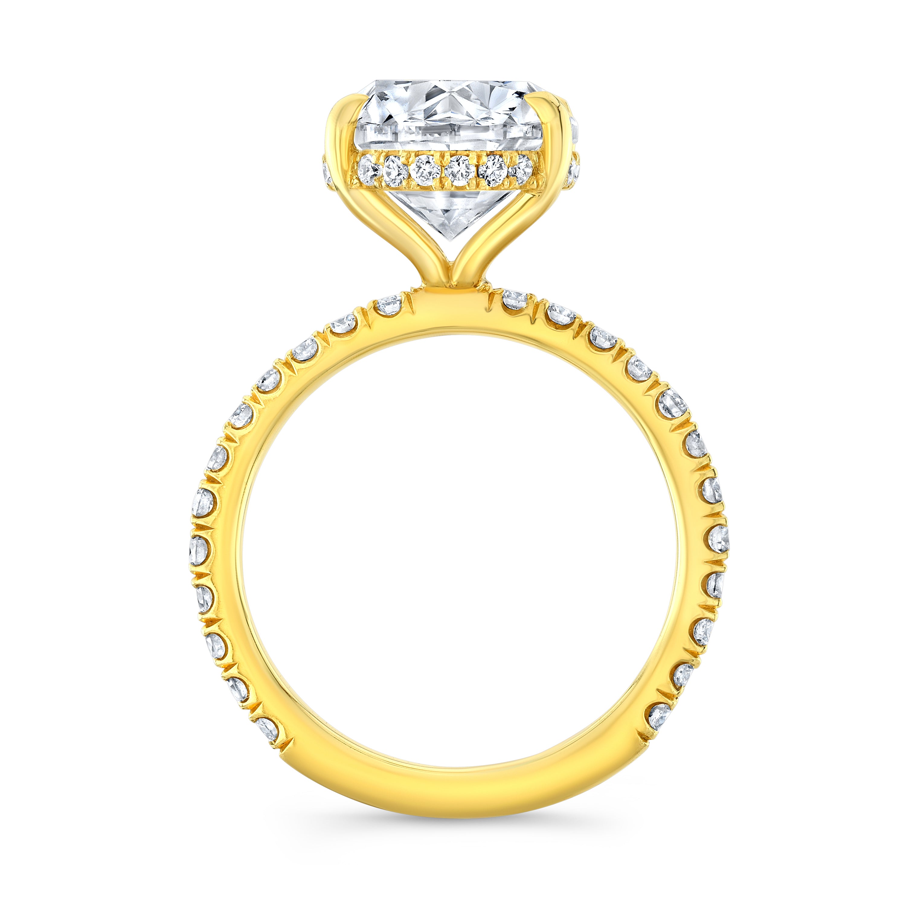 Oval Diamond Engagement Ring in White Gold with Diamond Accents