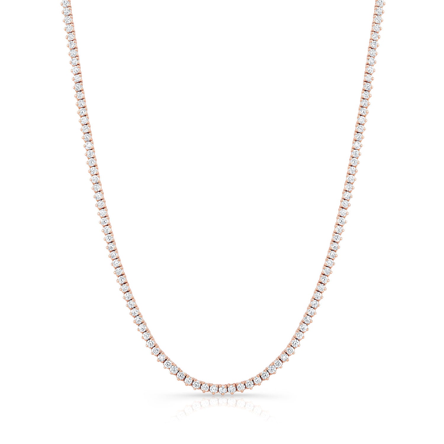 Rose Gold Tennis Necklace with Dazzling White Diamonds