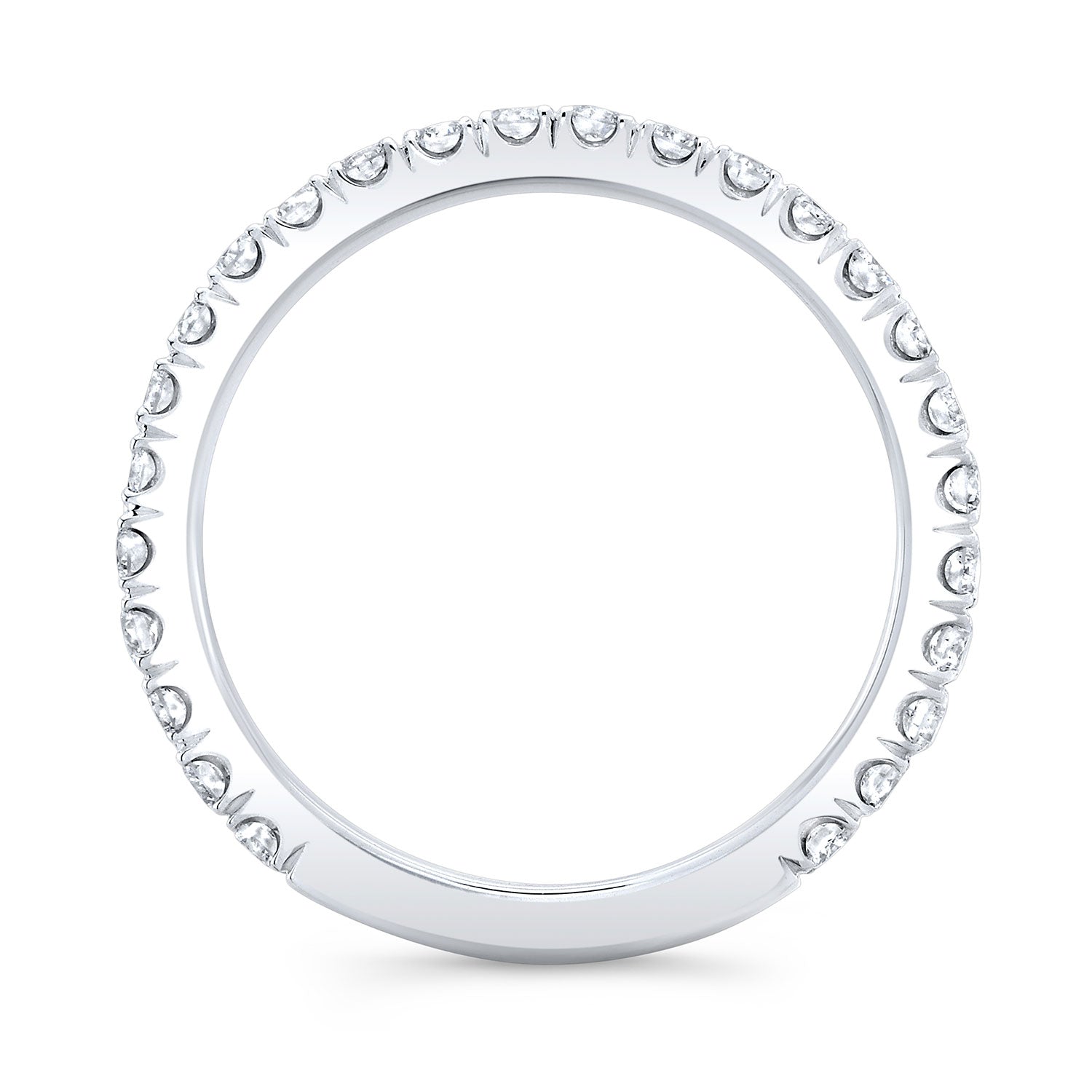 Classic Round Diamond Wedding Band in White Gold