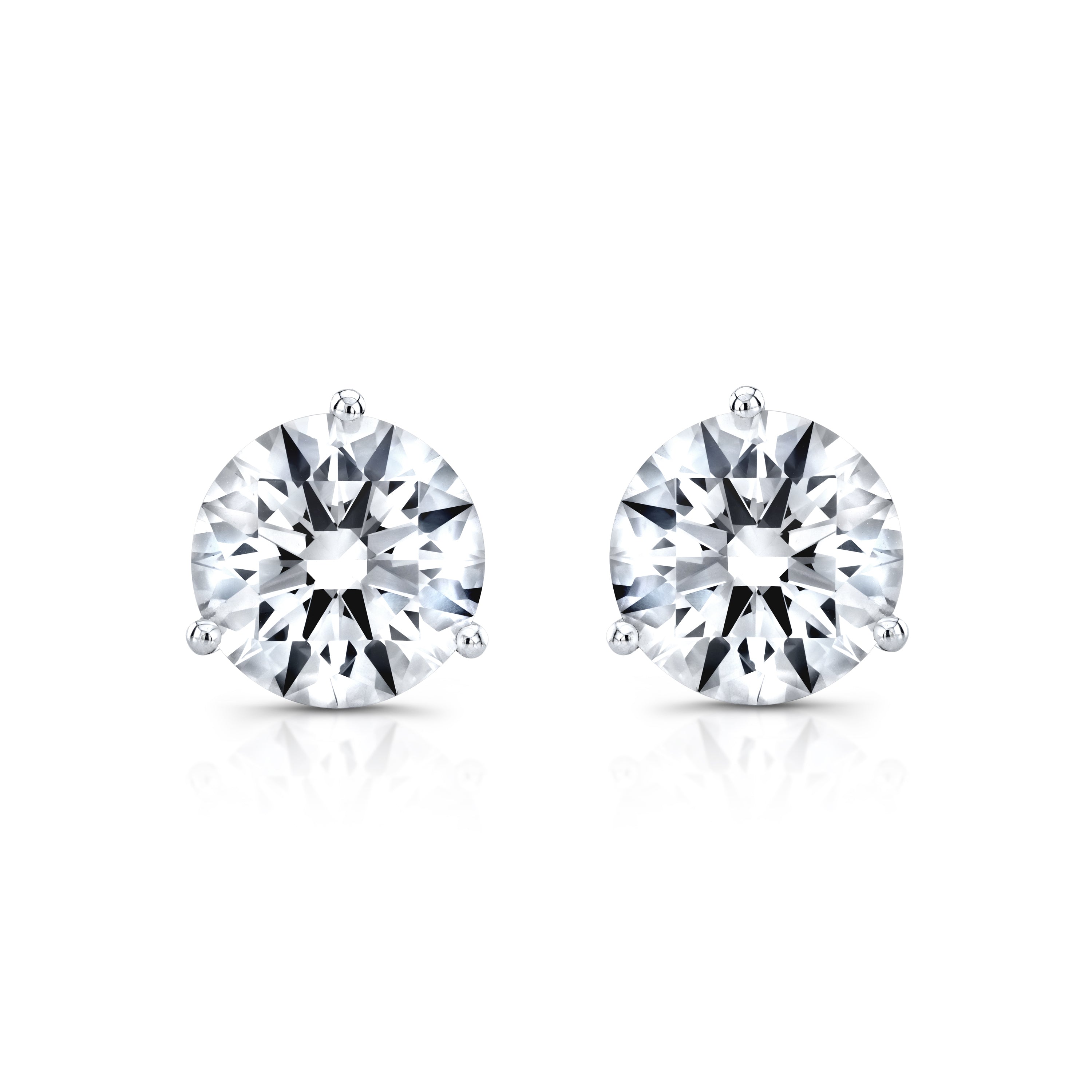 3-Prong Diamond Stud Earrings